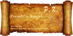 Pordán Kevin névjegykártya